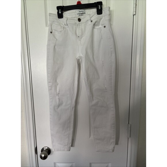Pistola Jeans Womens Size 27 White Jennifer Skinny Lightly Distressed Ankle - Picture 1 of 5